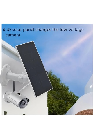 Xuweiwei Beyaz 3m Type C Kablolu 4w Dönebilen Taşınabilir Güneş Panel Şarj Cihazı Açık Hava Kameraları İçin Montaj Braketi Ve Vidalar Dahil