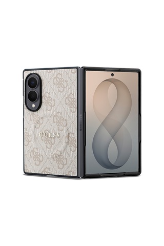 Samsung Galaxy Uyumlu Z Fold 8 Kılıf Guess Lisanslı M-safeli Pu Deri 4g Desenli Klasik Yazı Logolu Kapak Pembe