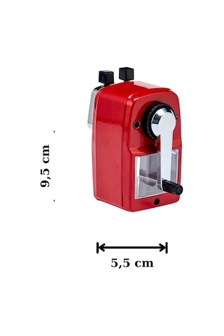 Mas 6730 Masa Tipi Orta Boy Kollu Kalemtraş - Kırmızı