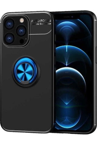 Apple Uyumlu iPhone 13 Pro Kılıf Zore Ravel Silikon Kapak Siyah-Mavi