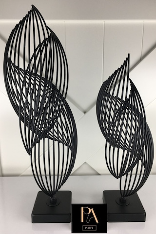 Siyah H 2'li Ofis Metal Aksesuar Biblo Ev Salon Dekorasyon Obje