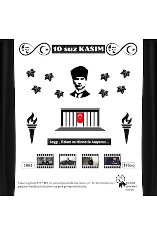 10 Kasım Atatürk'ü Anma Okul Panosu Tasarımı