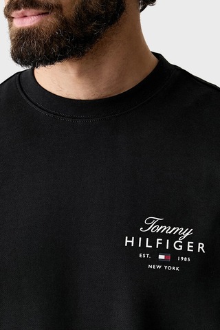 Tommy Hilfiger Logolu Pamuklu Regular Fit Bisiklet Yaka Sweat Erkek Sweat Mw0mw43218 Bds Siyah