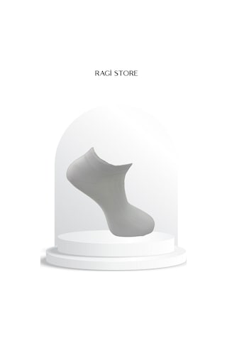 Ragi Store 6'lı %100 Pamuk Düz Beyaz Dikişsiz Penye Erkek Patik Çorap Beyaz