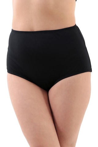 Kadın Büyük Beden Yüksek Bel Likralı Kumaş Toparlayıcı Bikini Altı Siyah