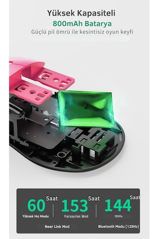 Aj179 Nl P Near-link 3 Modlu 1000hz 26.000 Dpı 800 Mah Batarya Paw 3395 - Yeni Nesil Bağlantı Modu Diğer