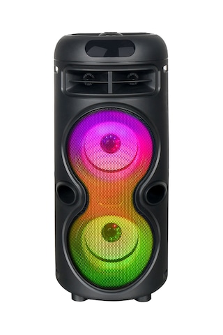 Her Yerde Eğlence Seninle: Çift Güçlü Bass Hoparlör, Fm Radyo, Kablosuz Karaoke Mikrofon, Rgb Işıklı