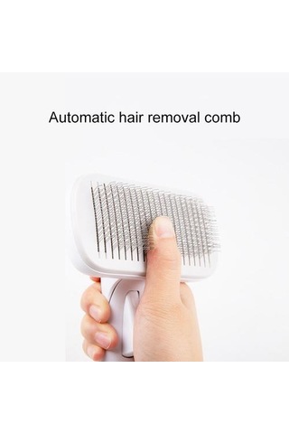 Pet Tarak Kısa Orta Saç Fırçası Kolu Kediler Için Pet Tarak Tımar Aracı Otomatik Saç Fırçası Sökücü Köpek Kedi Tarak Pet Ürünleri Köpek Tarakları Beyaz