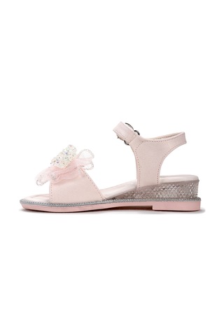 Kiko Kids Bufly Fiyonklu Kız Çocuk Sandalet Ayakkabı Pudra Pudra