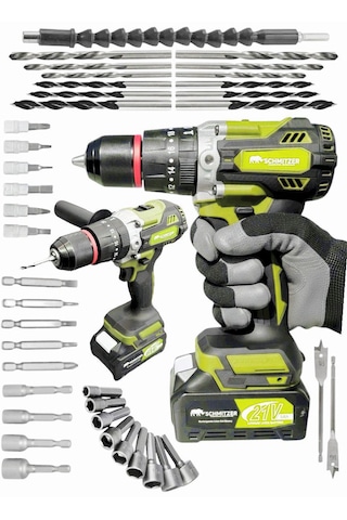 Schmıtzer 4lüset-s Pro 21v 40 Parça Şarjlı Akülü 3 Modlu Hilti Matkap Somun Sıkma Sökme Taşlama
