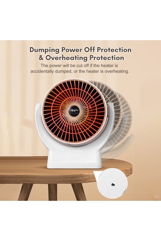 Mufunye 800w Hızlı Isıtıcı Fan - Ev Tipi Enerji Tasarruflu, 3 Saniyede Isınma, Sessiz Çalışma, Ayarlanabilir Açı