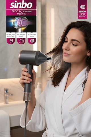 Shd 1727 1600w Bldc Saç Kurutma Makinesi Gri Sessiz Ve Hızlı Kurutma