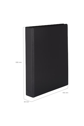 Evrak Sunum Klasörü A5 Pvc 3 Cm 4 Halkalı 200 Yaprak 19.5x23 Cm Siyah