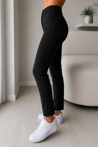Fit Women Yüksel Bel Nervür Dikişli İspanyol Paça Pantolon 4622 -siyah