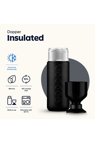 Dopper Insulated Yalıtımlı Termos Şişe 580 Ml - Gece Siyahı Siyah