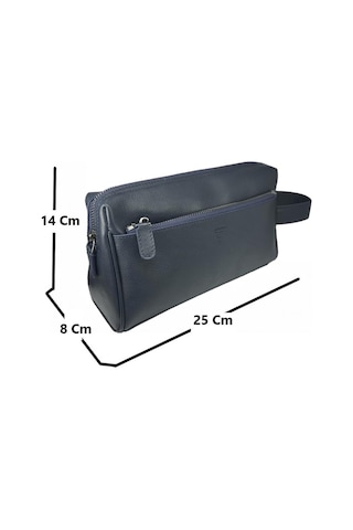 Çanta Yurdu Hakiki Deri Ca251 Dopp Kit El Çantası Lacivert Lacivert