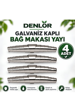 Denlör Galvaniz Kaplı Bağ Makası Yedek Yayı 4 Adet