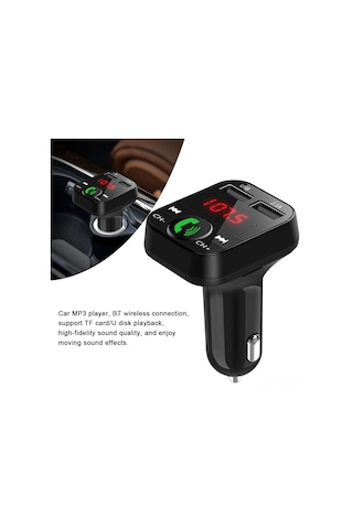 Yifomall "kablosuz Araç Mp3 Çalar - Bluetooth 5.0, Fm Verici, Çift Usb Port Ve Hd Ses Kalitesi İle Telefon Görüşmesi Desteği"