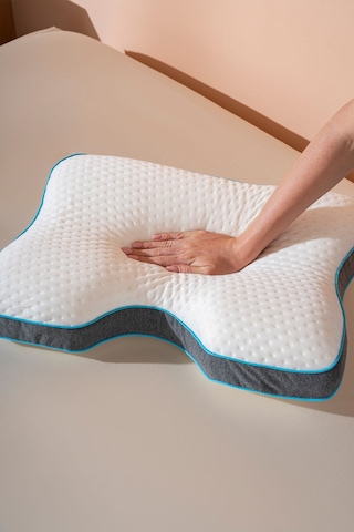 Boyun Destekli Ortopedik Visco Yastık Horlama Yastığı 55x40x12/10 Cm Beyaz