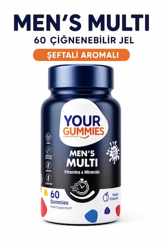 Y'our Gummie Erkek Multivitamin ve Mineral Gummies Ginseng ve Koenzim Q10 60 Gummies