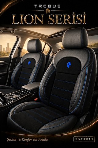 Honda Civic Fc5 2016-2021 Uyumlu Lion Serisi Tay Tüyü Mavi Premium Koltuk Kılıfı