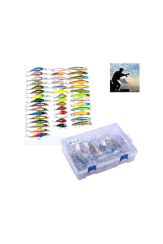 Hengjıa Set002 43 Parça Payet Seti Metal Payetler Sahte Yem Taze Levrek Balıkçılık Yem Seti, Uzunluk: 5 İla 10.5cm, Kutulu