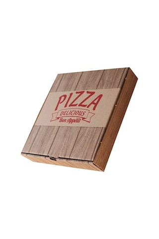 Baskılı Pizza Kutusu 100'lü 26 x 26 x 4 CM
