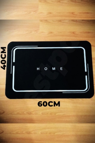 40x60 Ekstra Kalın Siyah Gümüş Kaymaz Banyo Paspası - Ultra Siyah - Gri