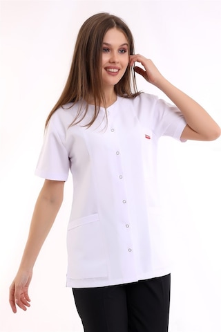 Beşgen Yaka Kadın Tek Üst - 171 Beyaz-6014