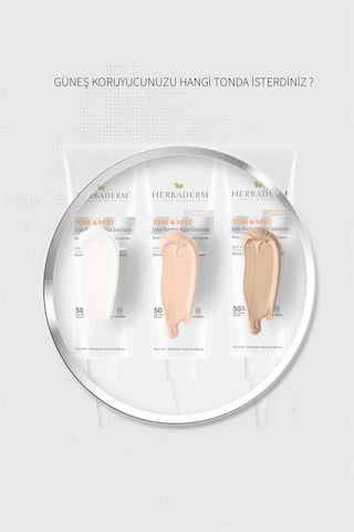 Herbaderm Tone & Spot Lekeli Ciltler İçin Nemlendirici Güneş Kremi Şeffaf SPF50+ 40 ML