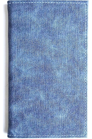 Hesap Sümeni Adisyon Kabı Kot Desen Mavi Vegan Deri 12 X 20 Cm.