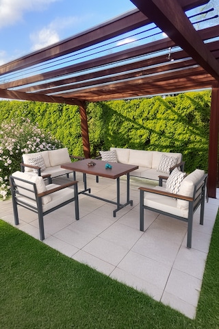 Neokas Metal Bahçe Takımı, Balkon Seti, Kafe Koltuğu, Bekleme Alanı Koltuğu, Oturma Grubu 1 + 1 + 2 + 3 + M Antrasit