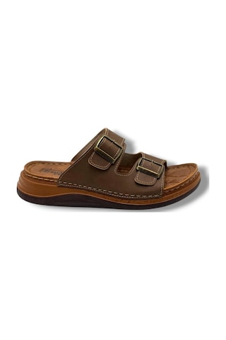 Oscar 5045-26 Cilt Çift Bant Ultra Soft Anatomik Erkek Terlik Taba