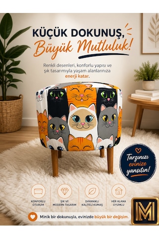 Diday Kedi Puf Trend Puf F Koltuk Puff Bench Dekoratif Bohem Doğal Gürgen Ayak Çocuk Odası Tabure Çok Renkli Diday Kedi Puf Trend Puf F Koltuk Puff Bench Dekoratif Bohem Doğal Gürgen Ayak Çocuk Odası Tabure Çok Renkli