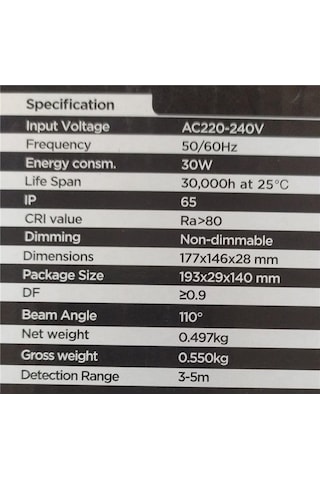 Panasonic 30 W Sensörlü Projektör 4000k Nyv00213be1e