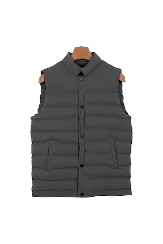 Erkek Dar Kesim Karbon Deri Gri Şişme Yelek Rar01235 001