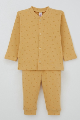 Breeze Erkek Bebek Pijama Takımı Mini Geometrik Şekiller 4 Ay-1 Yaş, Hardal Sarı Hardal Sarı