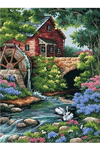 Dimensions İğne Yastık Seti, Old Mill Cottage Açık Indigo