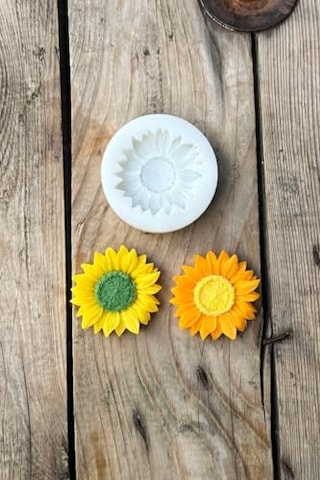 Ayçiçeği Tekli Mum Kalıbı Silikon 1 Adet