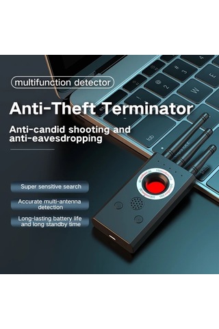 Honeybeeshop Siyah Çok Fonksiyonlu Gizlilik Dedektörü Kızılötesi Algılayıcı Sinyal Probu Bulaşık Bulma Usb Şarjlı Taşınabilir Güvenlik Tarama Cihazı