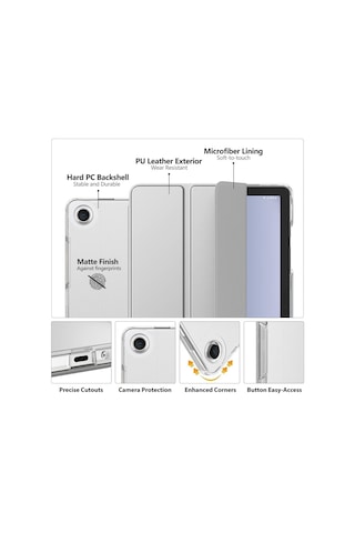 Samsung Uyumlu Galaxy Tab A11 Plus 11inç X230 Kılıf Pu Deri Smart Standlı Case Uyku Modlu X235 X236f