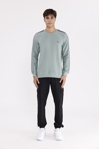 Rowinger Selanik Doku Yumuşak Tutuşlu Rahat Kalıp Yuvarlak Yaka Esnek Manşetli Sweatshirt Çağla
