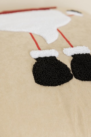 Charm Noel Baba Punch İşleme Bej Kırlent 43x43 35251a Bej