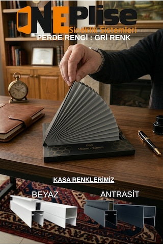 Isı Yalıtımlı %100 Karartma Blackout Plise Seperatör Kapı - Honeycomb Petek Dokulu Katlanır Kapı Ölçü - 100X230