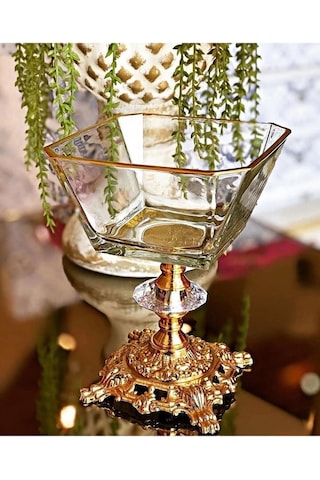 Atabey Home 6 Adet Metal Döküm Ayaklı Gold Detaylı Magnolia-kase-dondurmalık-şekerlik Lav Krn260