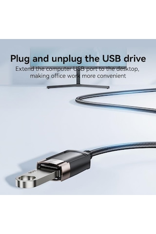 Yesido Gs26 480mbps Yüksek Hızlı Usb2.0 Uzatma Kablosu, Uzunluk: 1.5m Siyah