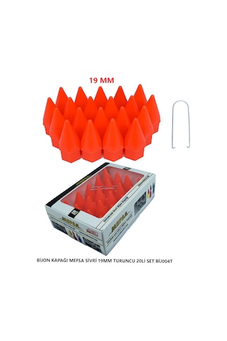 Bijon Kapağı Sivri 19 Mm Turuncu 20 Li Set
