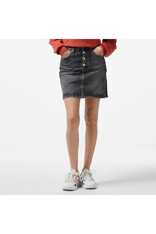 Tommy Hilfiger Jeans Mom Uh Skirt B Kadın Siyah Etekdw0dw18231