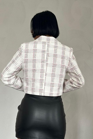 Desenli Crop Ceket Desenli