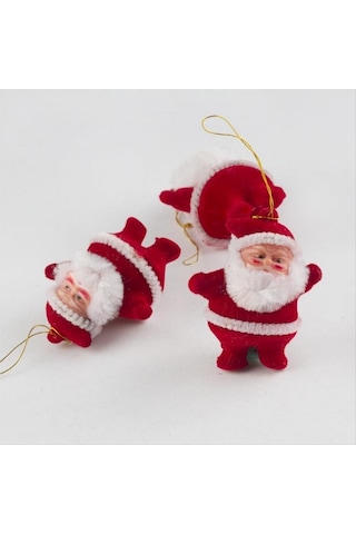 Cosmotex 11154884 - Kırmızı 3 Lü Noel Baba Yılbaşı Ağaç Süsü - Kırmızı